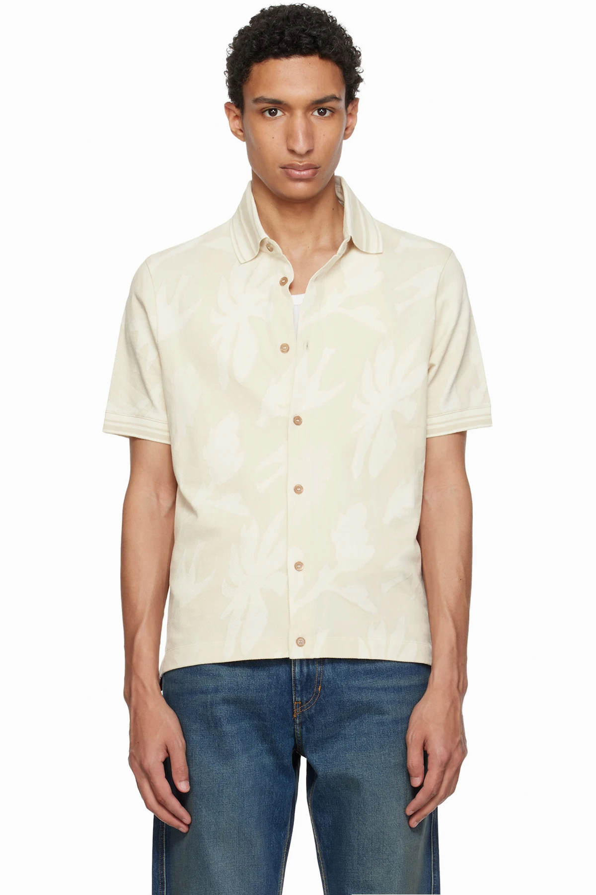 Beige Jacquard Shirt