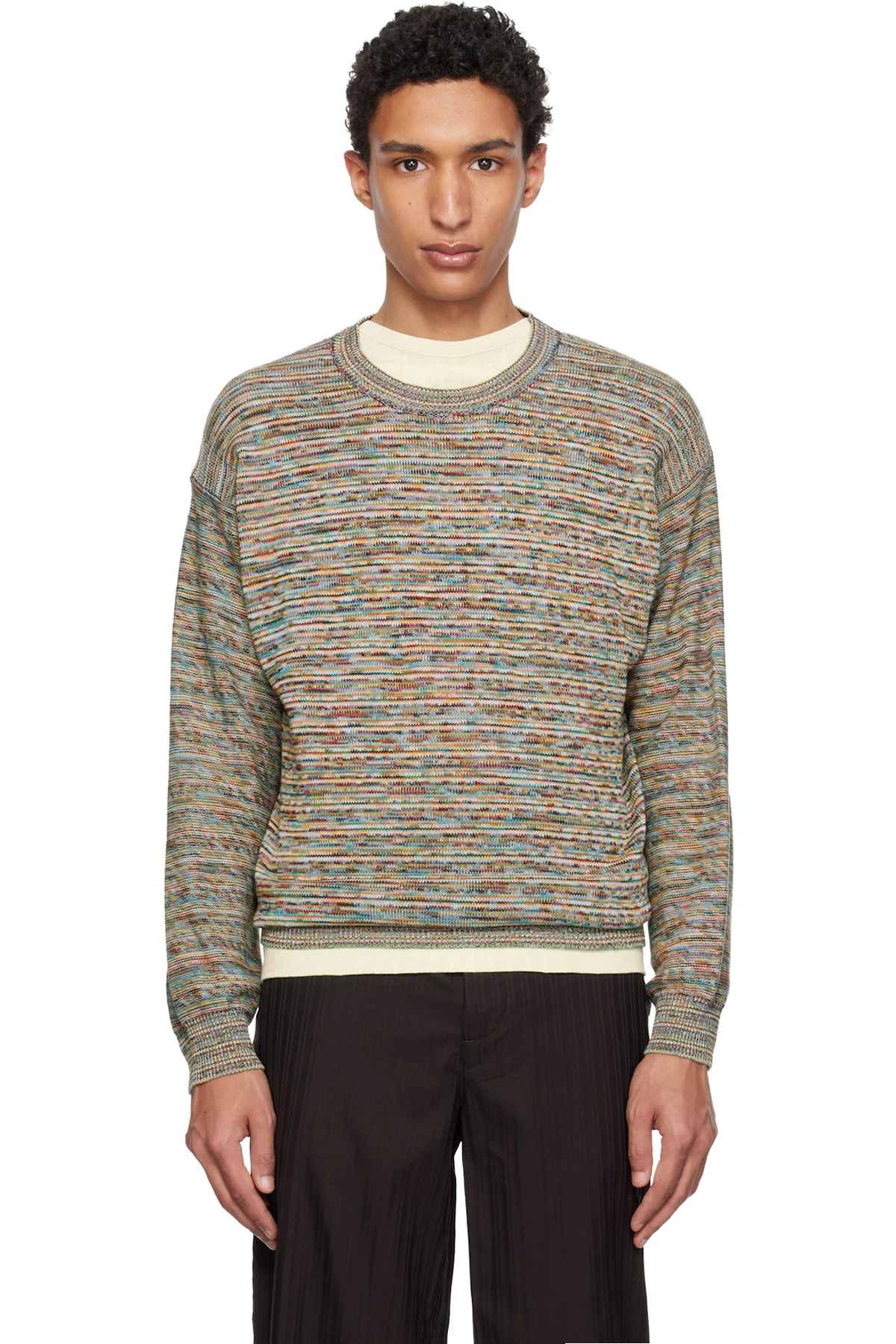 Multicolor 'Signature Stripe' Knitted Cotton Sweater