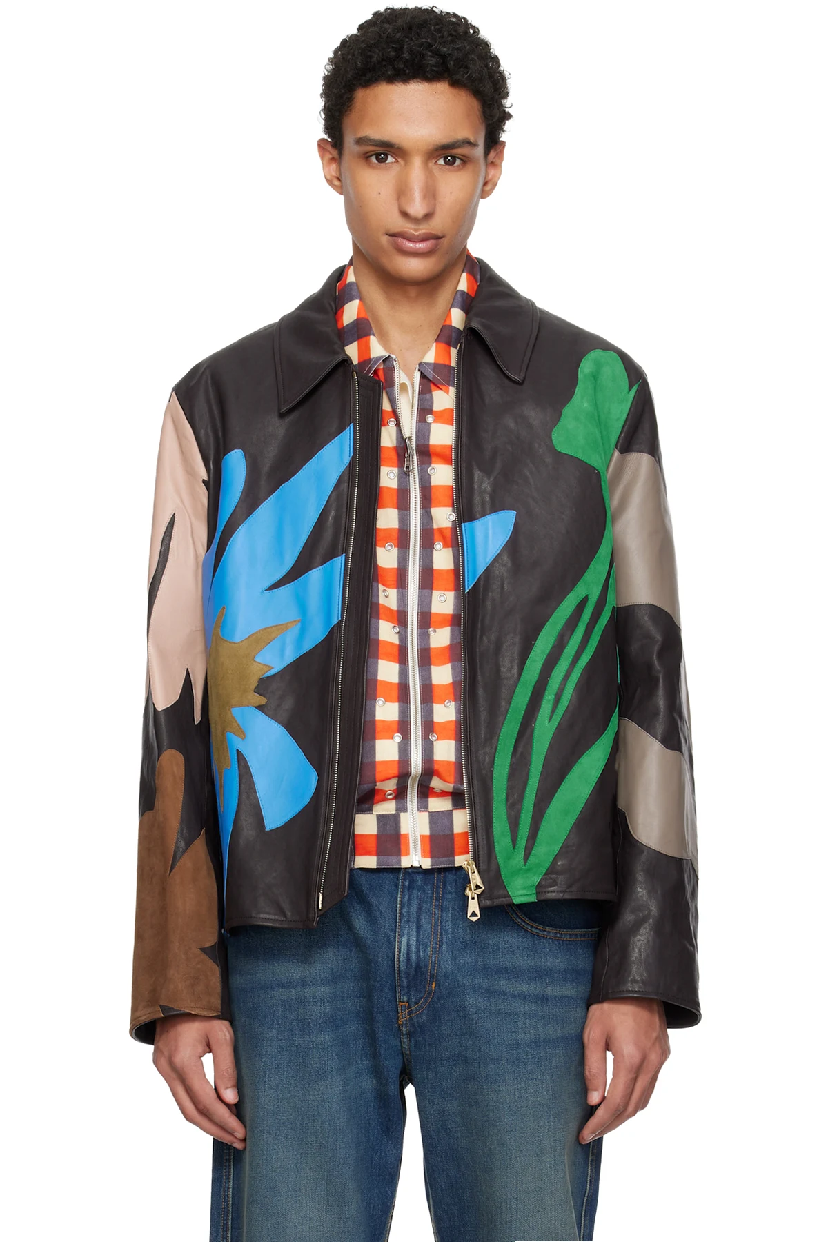 Multicolor Floral Soft Lamb Leather Jacket