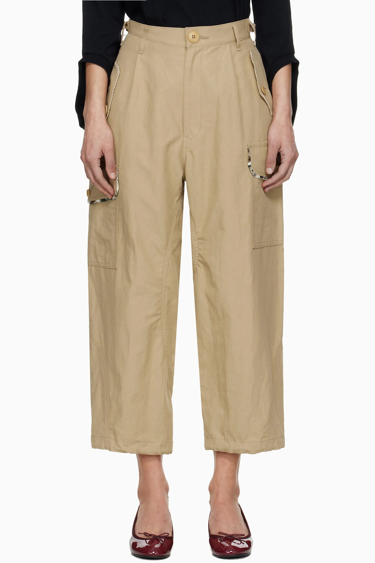 Beige UC1F1509 Cargo Pants