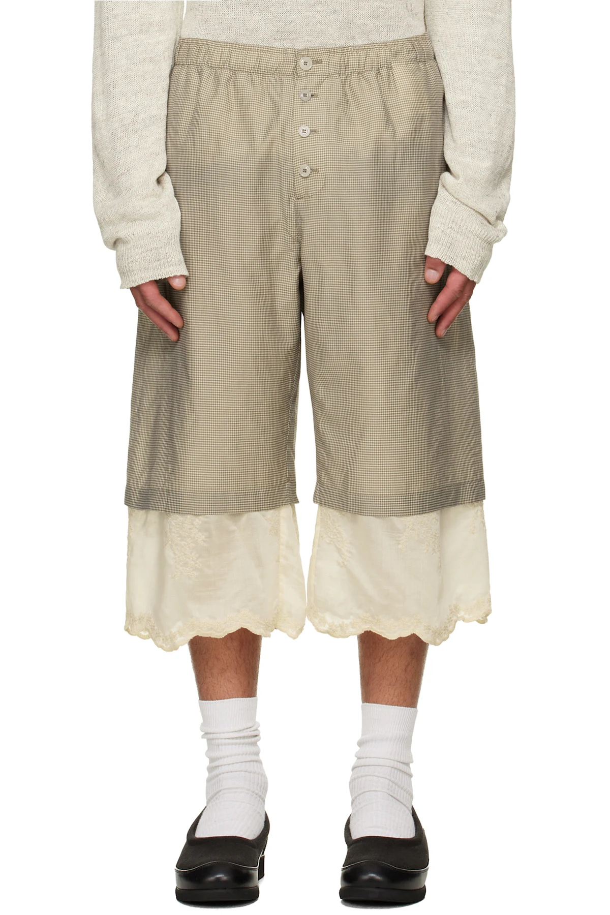 Beige Frill Shorts