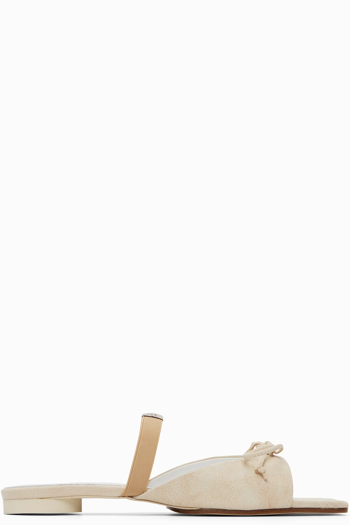 Off-White Bow-Detailed Leather Slingback Sandals