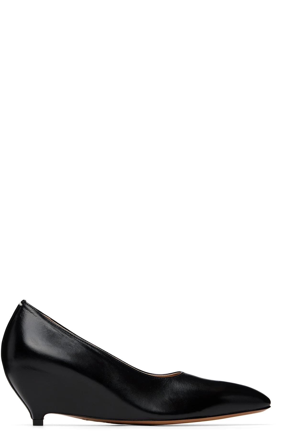 Black Heel-Less Kitten Pump Heels