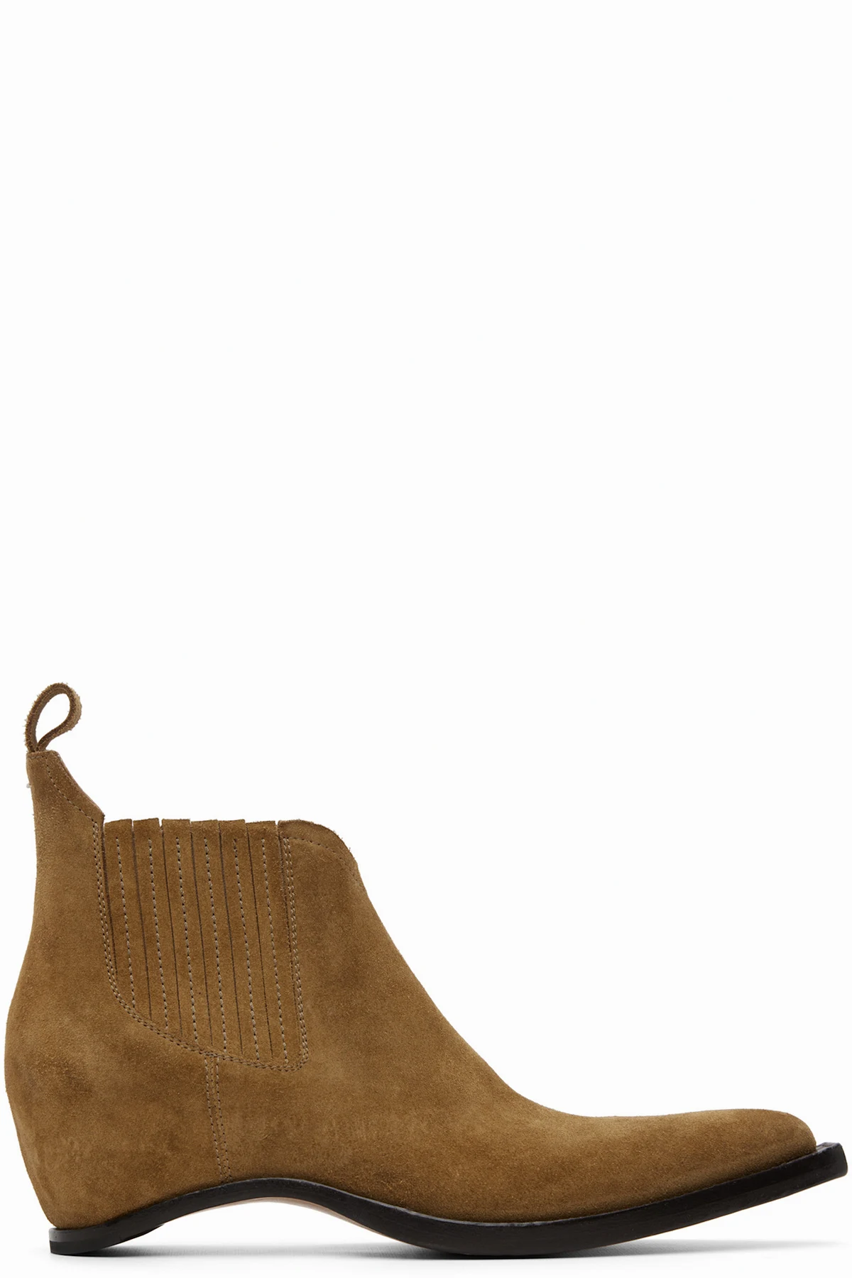 Tan Heel-Less Western Chelsea Boots