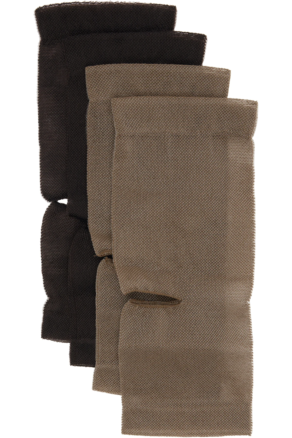 Two-Pack Brown & Khaki Tulle Gaiter Socks