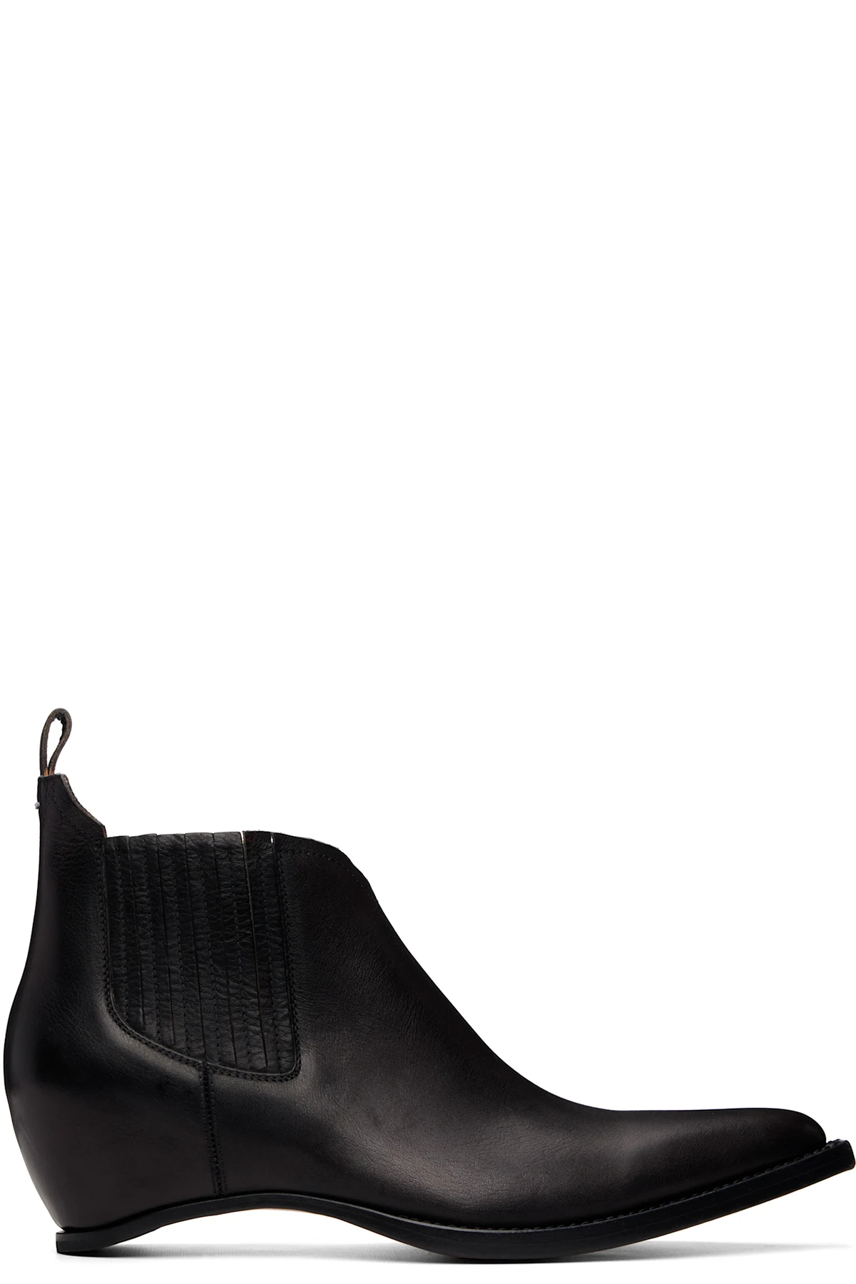Black Heel-Less Western Chelsea Boots