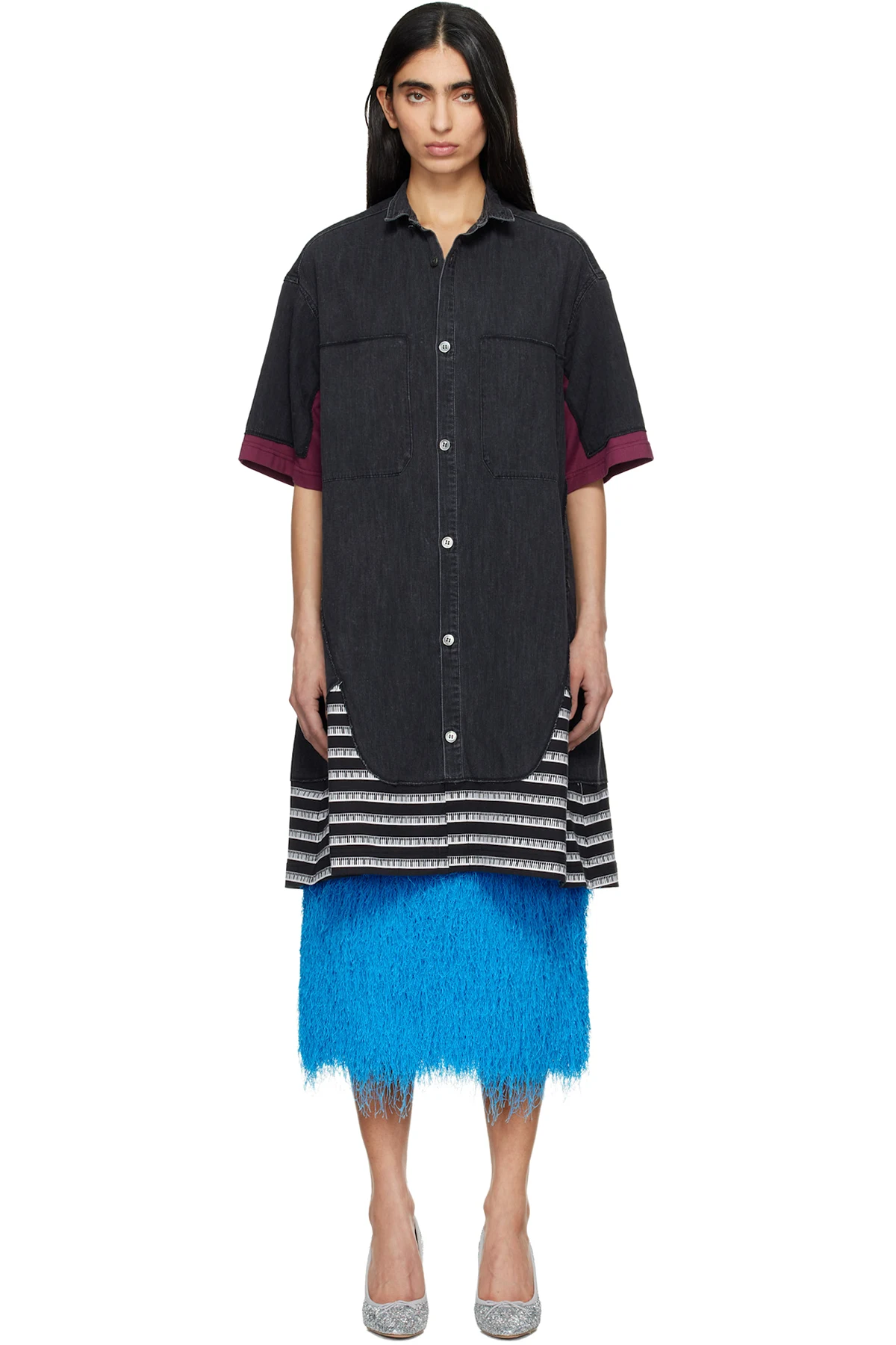 Black UP1F1402 Denim Shirt