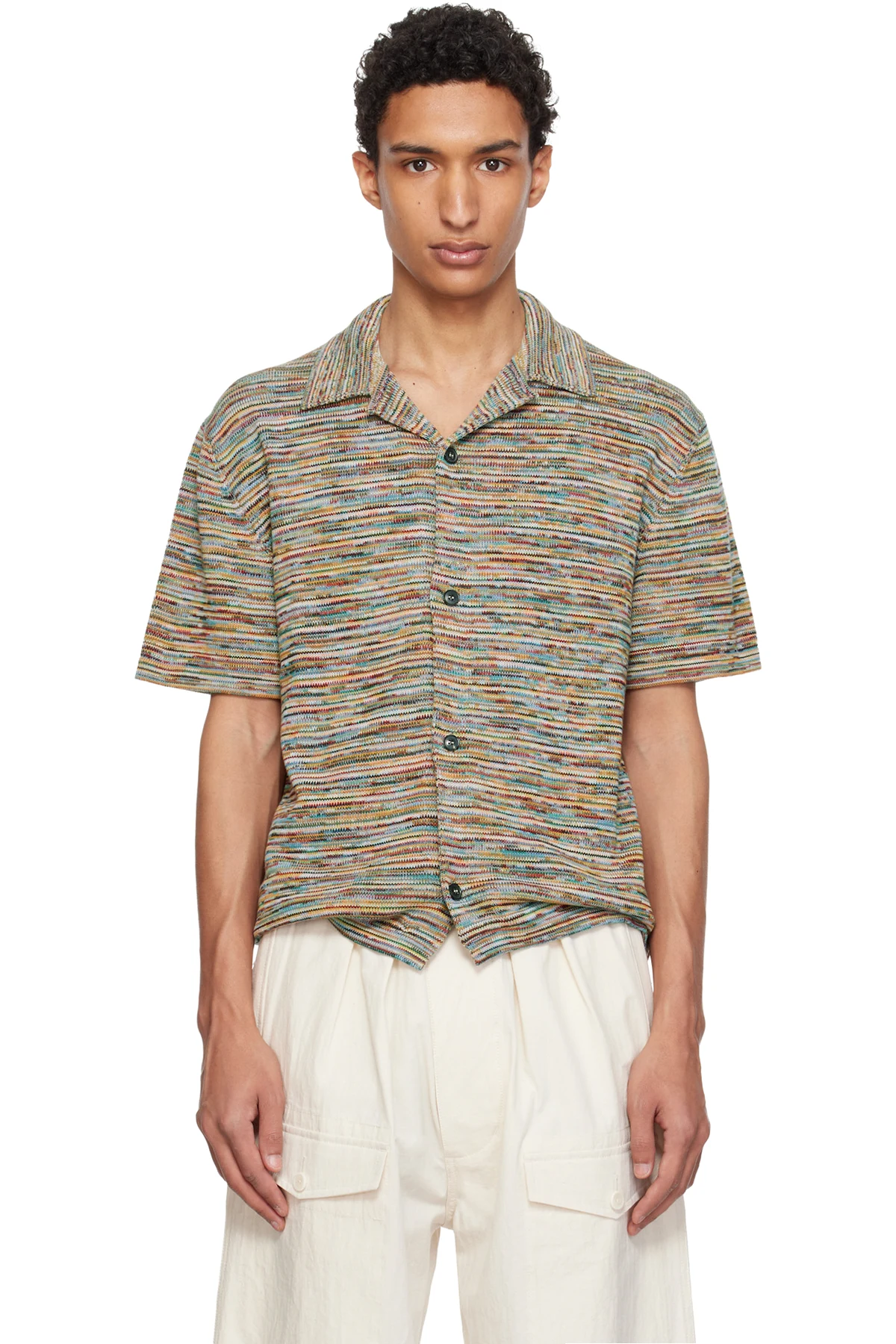 Multicolor 'Signature Stripe' Knitted Cotton Shirt