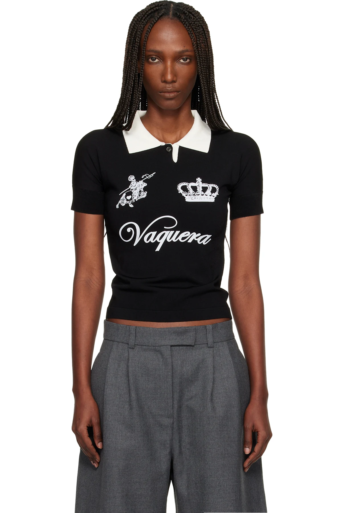 Black Knit Polo