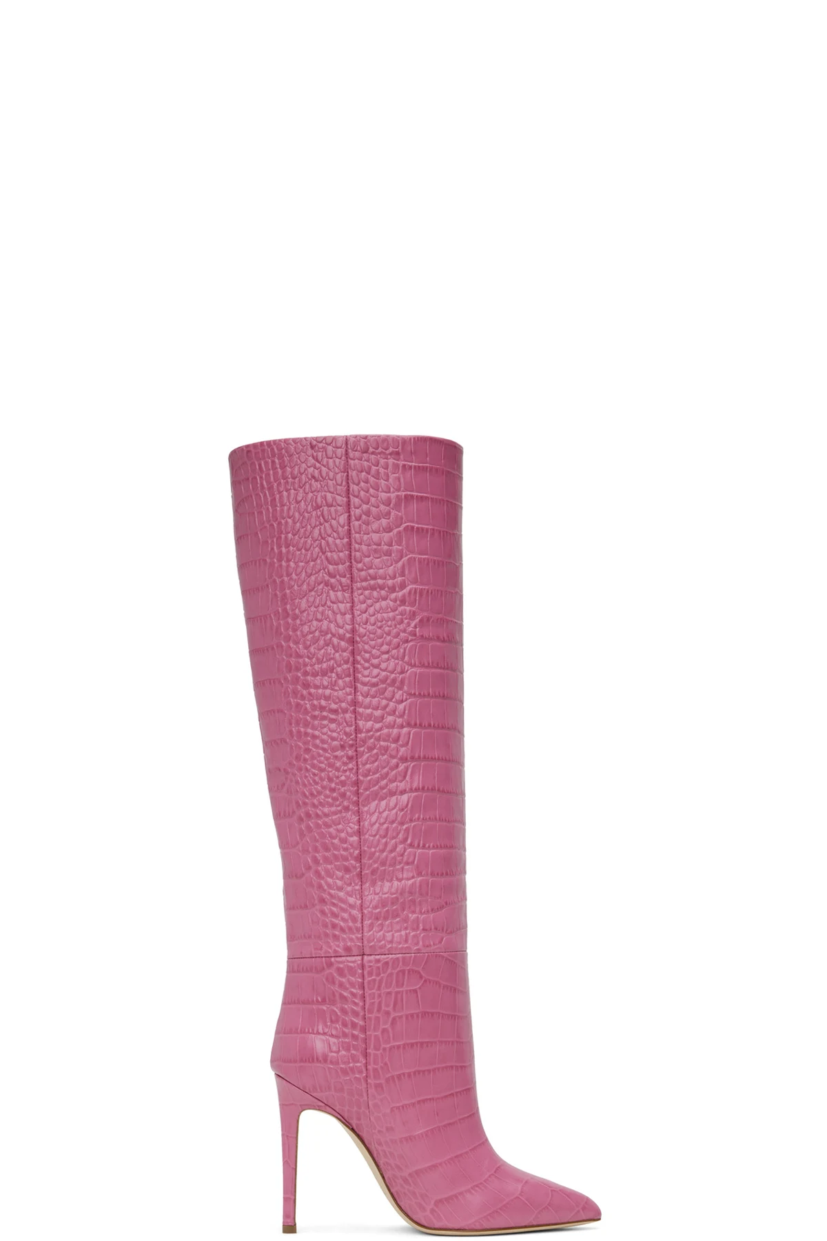 Pink Croc Stiletto Boots