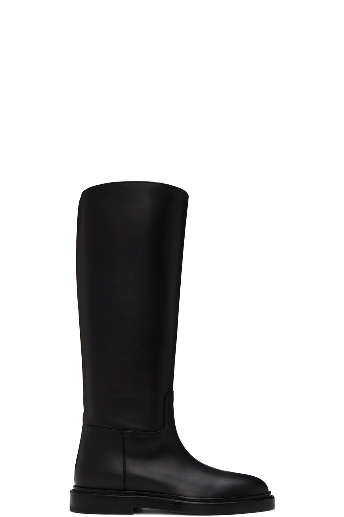 Black Asymmetric Riding Boots