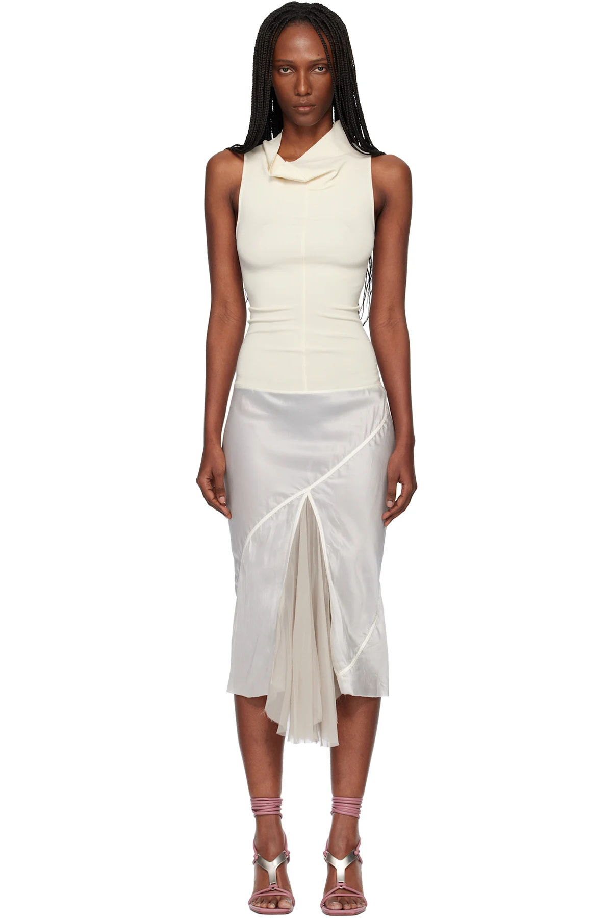 Off-White Temple Sliced Midi Dress
