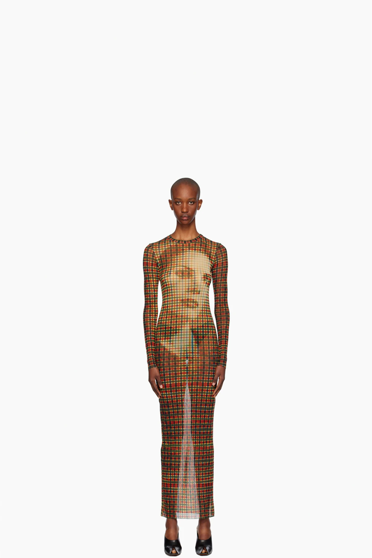 Multicolor Tartan Face Maxi Dress