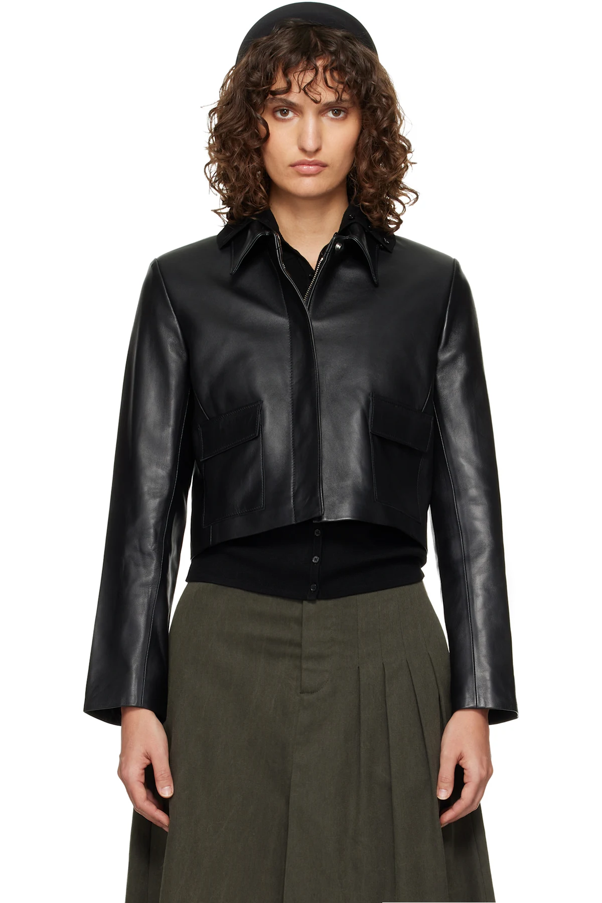 Black Bleeker Fitted Leather Jacket