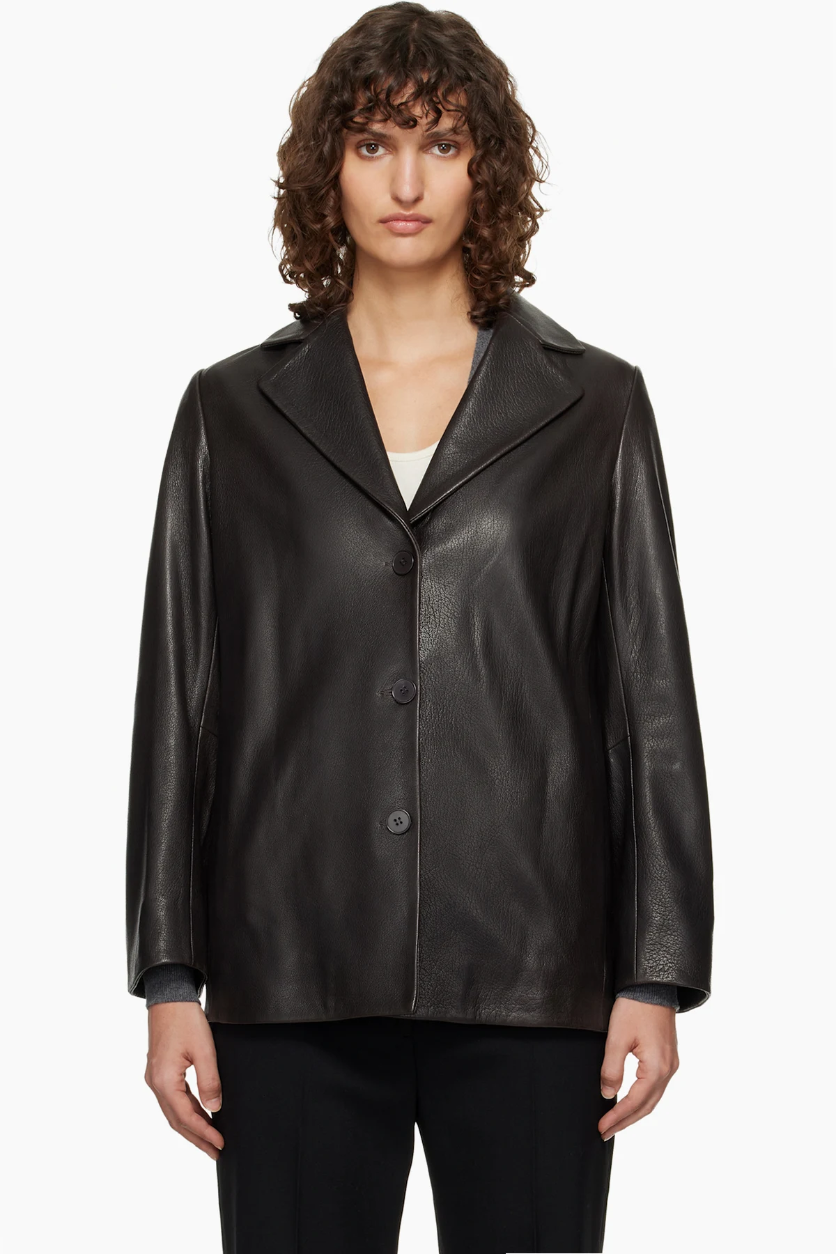 Black Opus Relaxed Leather Blazer