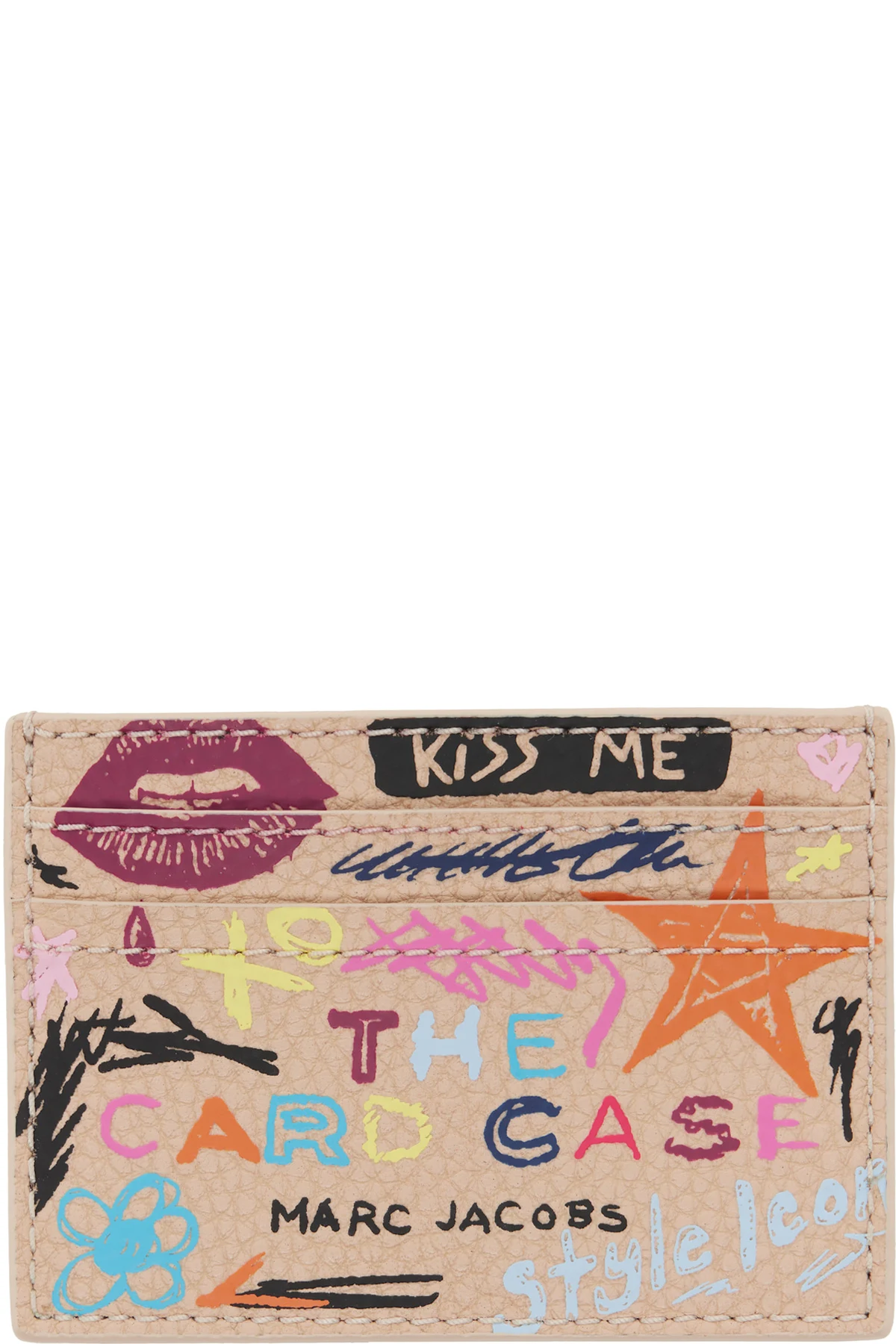 Beige 'The Punk Scribble' Card Holder