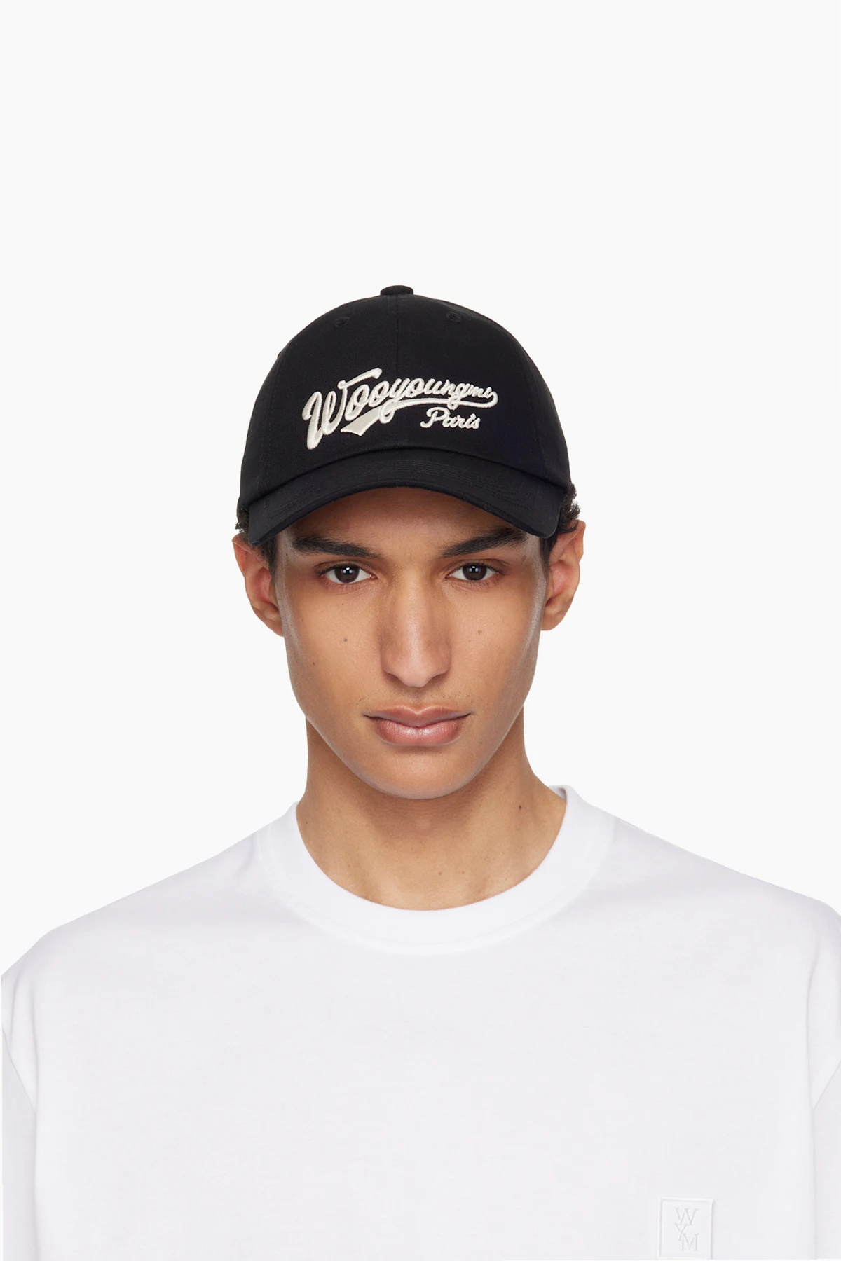 Black Embroidered Logo Cap