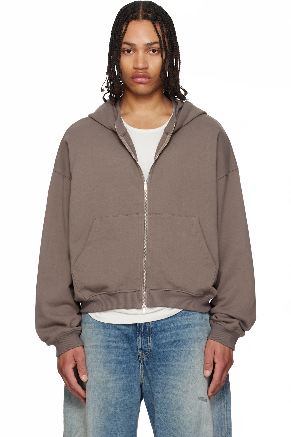 Brown RH Zip Up Hoodie