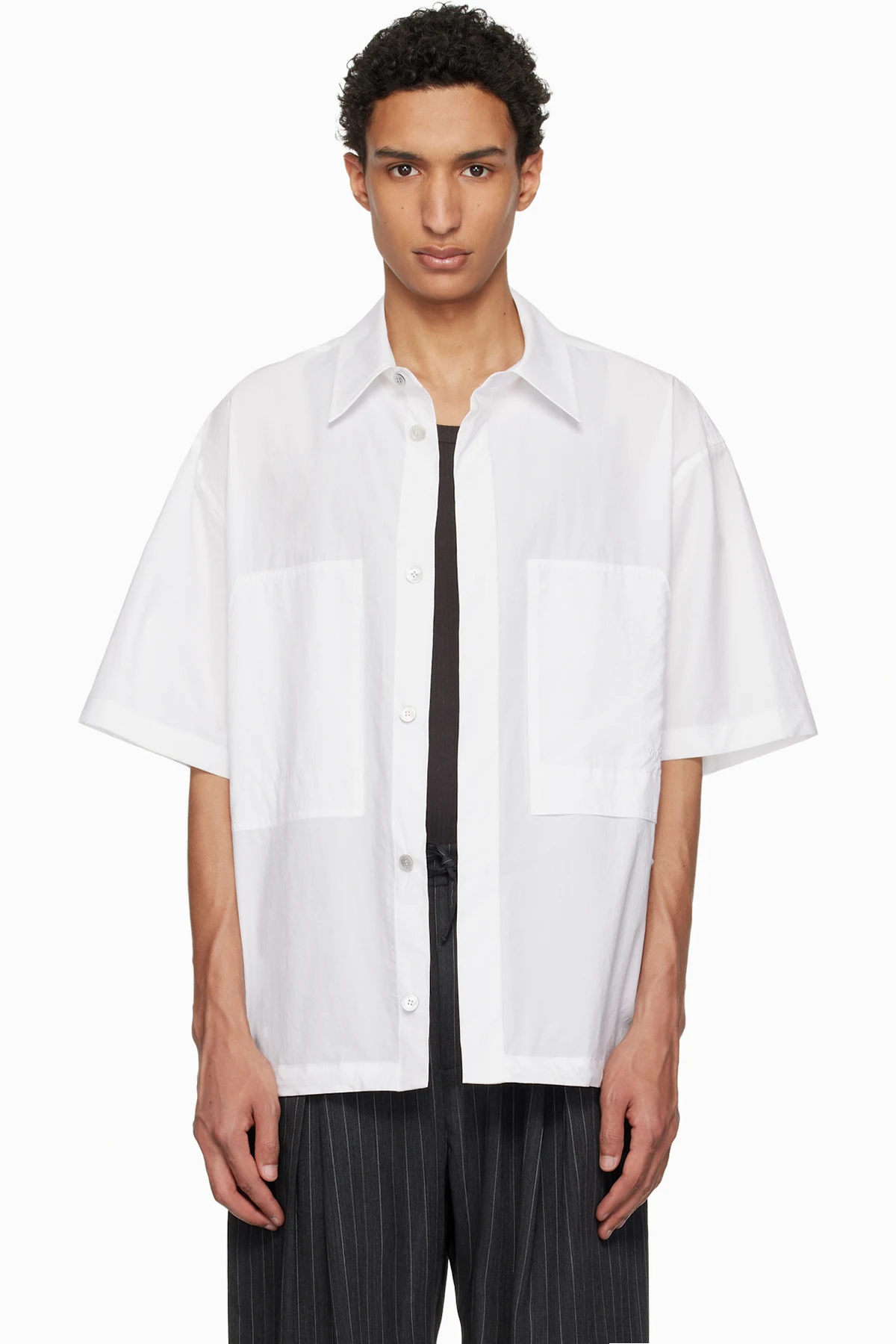 White Short Sleeve Cotton Shirt