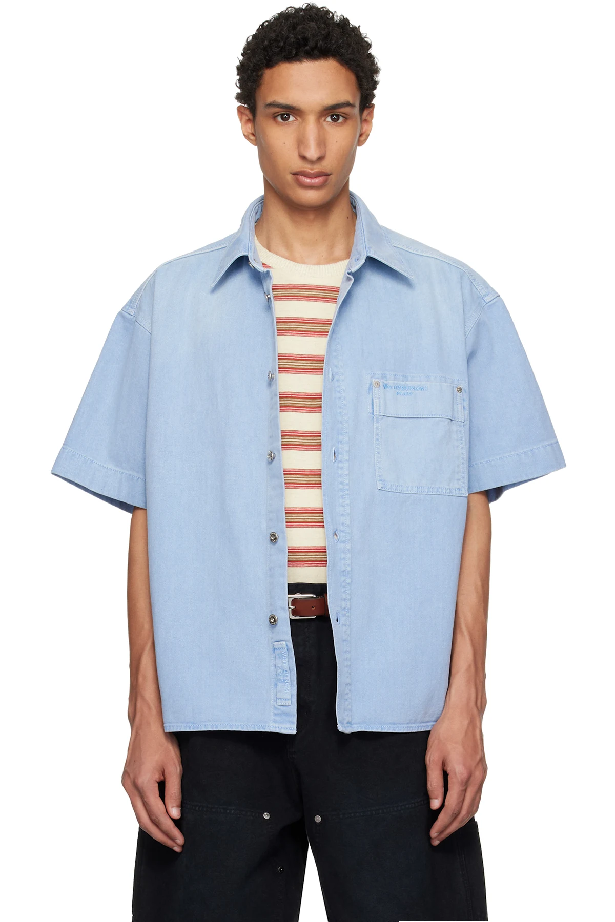 Blue Faded Denim Shirt