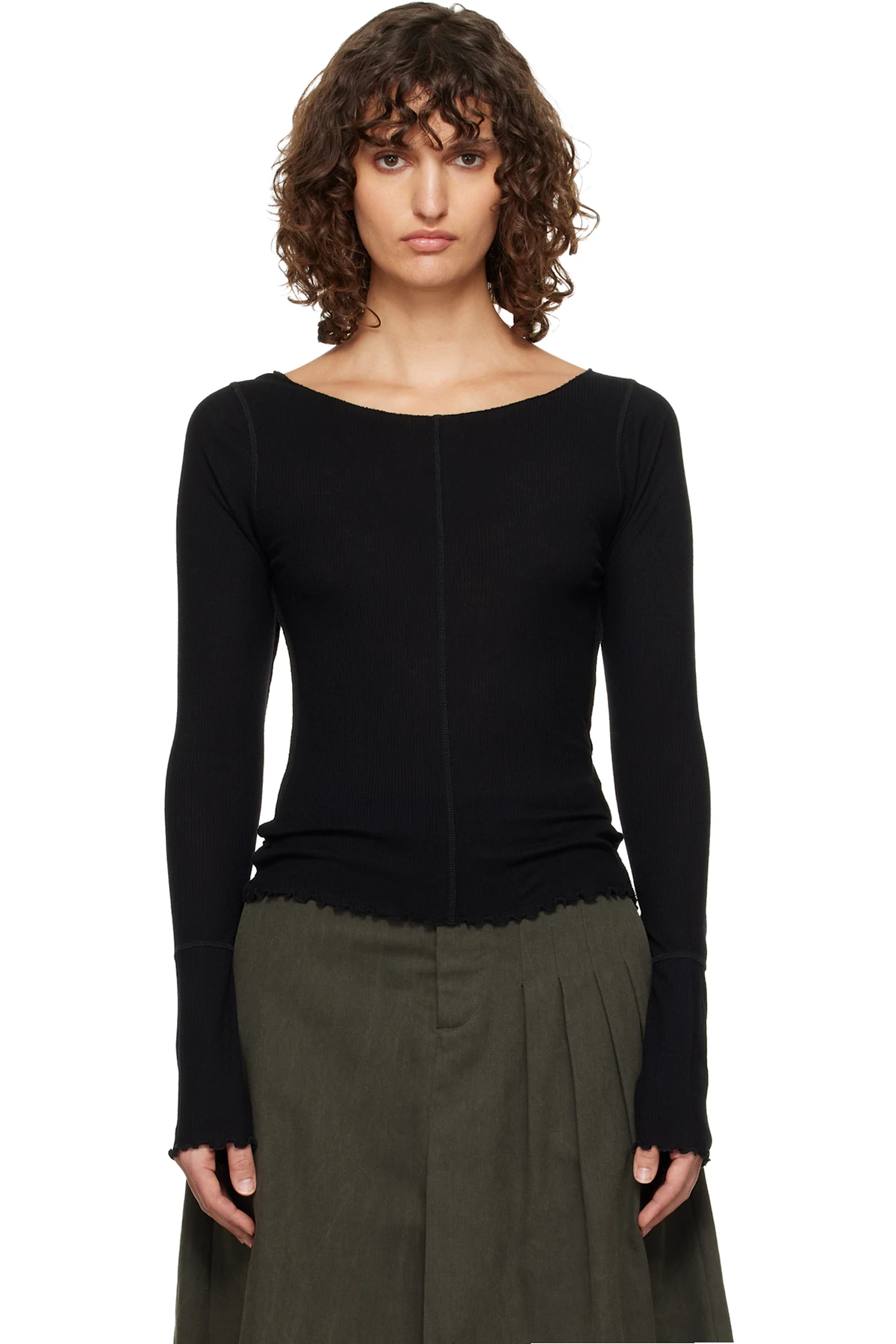 Black LS Flatlock T-shirt