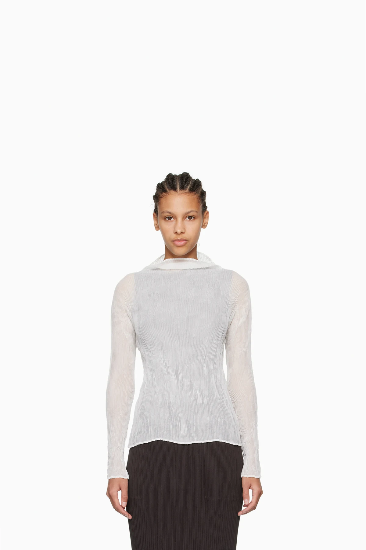 White Twist Turtleneck