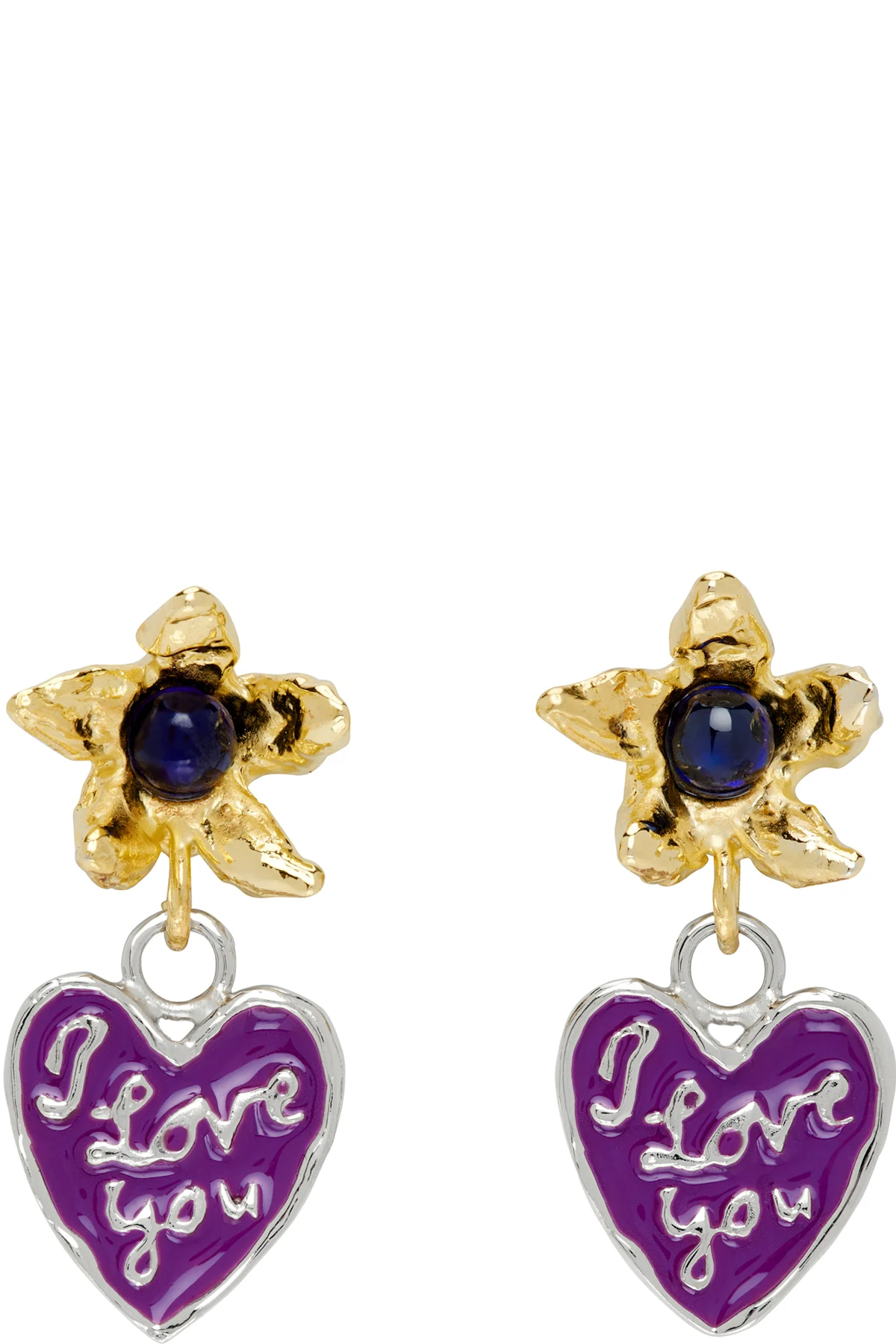 Gold & Silver Lovers Drop Earrings