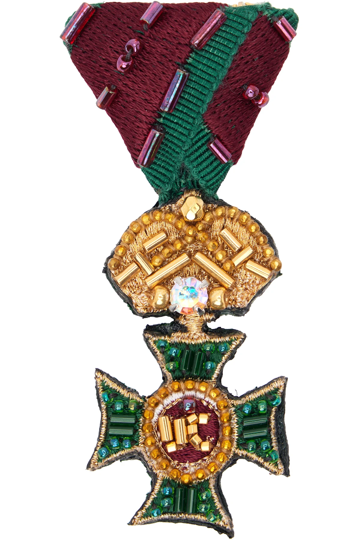 Green UC2E1X04 Cross Brooch