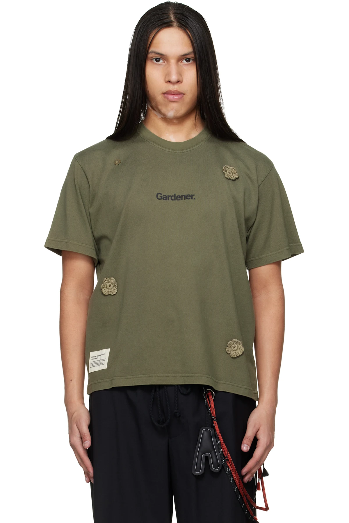 Green Birkenstock Edition 'The Gardener' Crochet Flower T-shirt