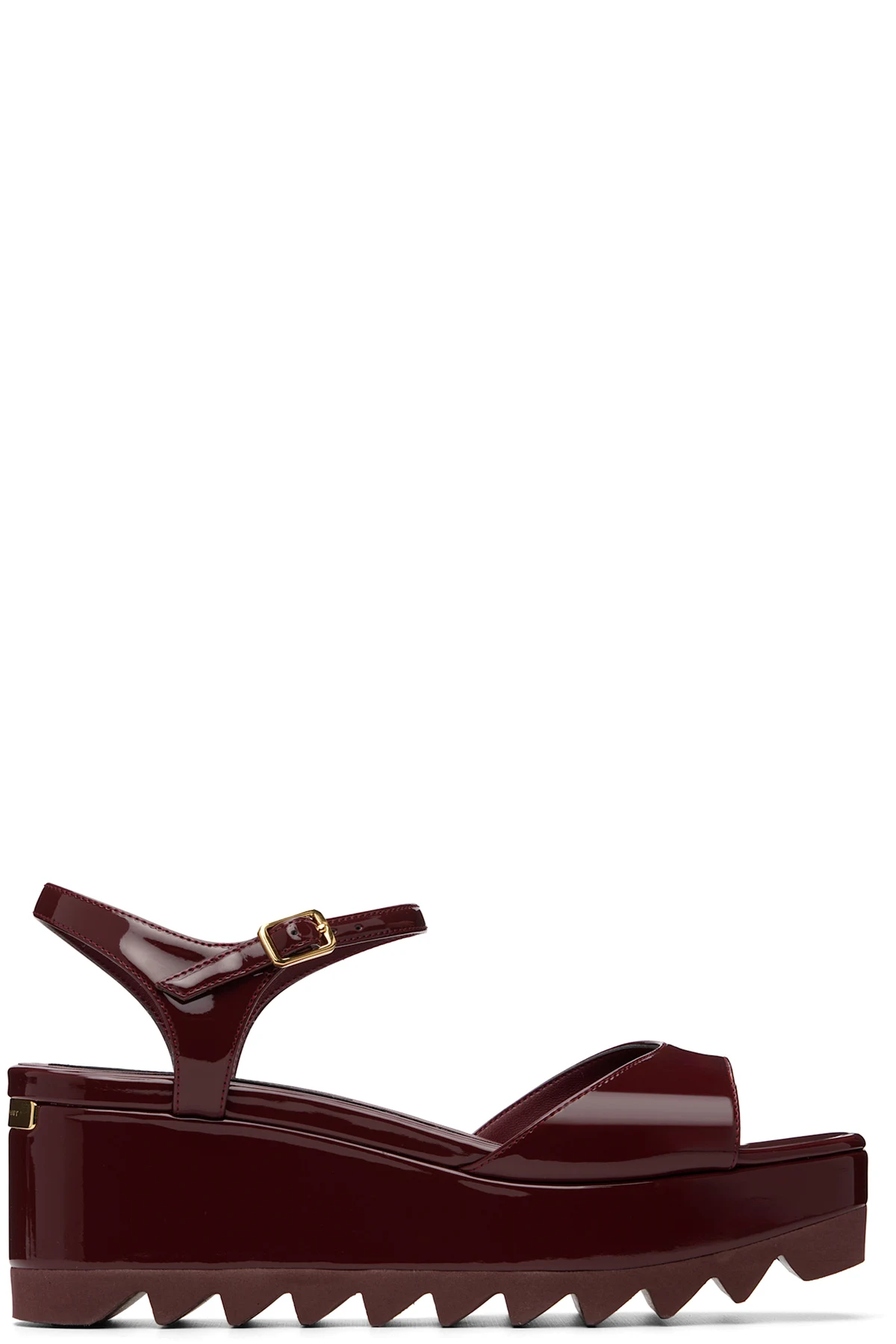 Burgundy Elyse Patent Platform Sandals