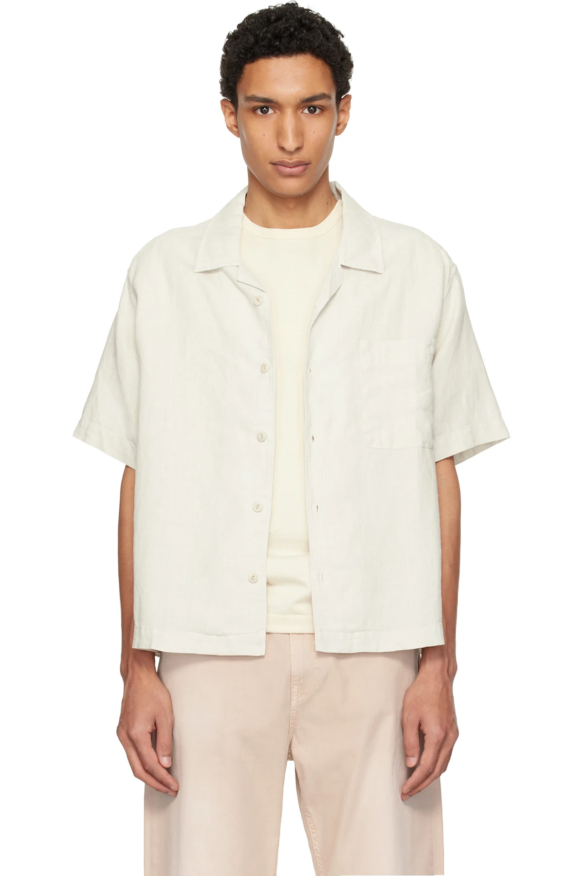 Off-White Linen Bowling Shirt
