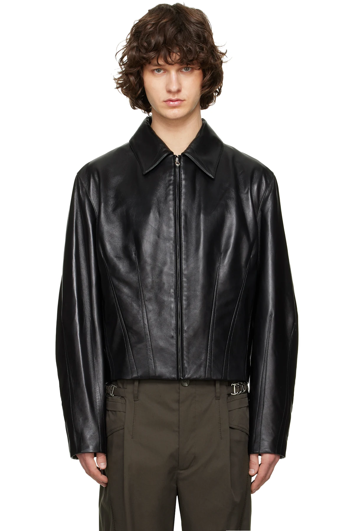 Black Lur Leather Jacket