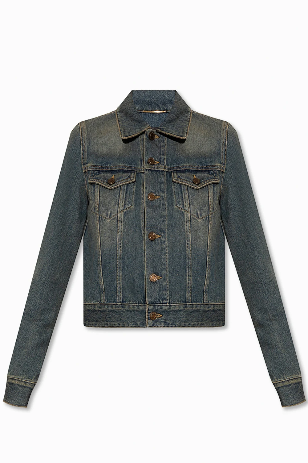 Denim jacket with vintage-effect