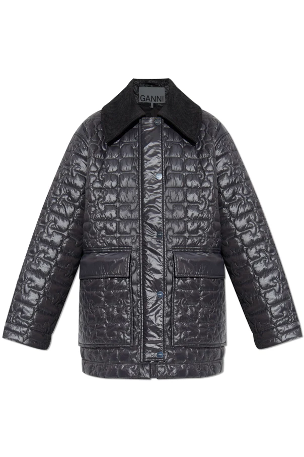 SZARY Pikowana kurtka typu `oversize`
