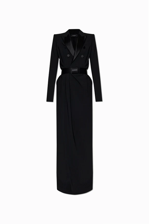 CZARNY Sukienka z pasem