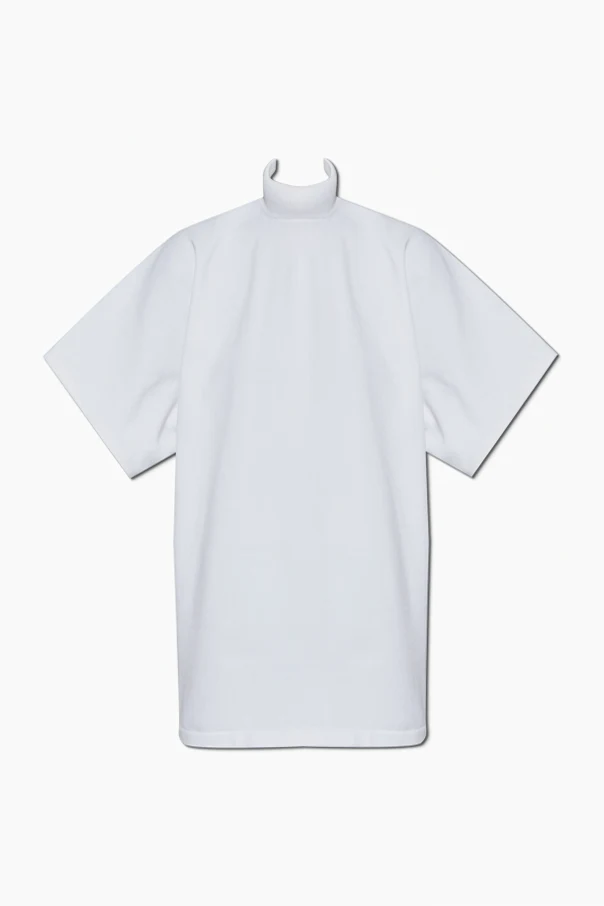 WEISS Top mit steifem Stehkragen