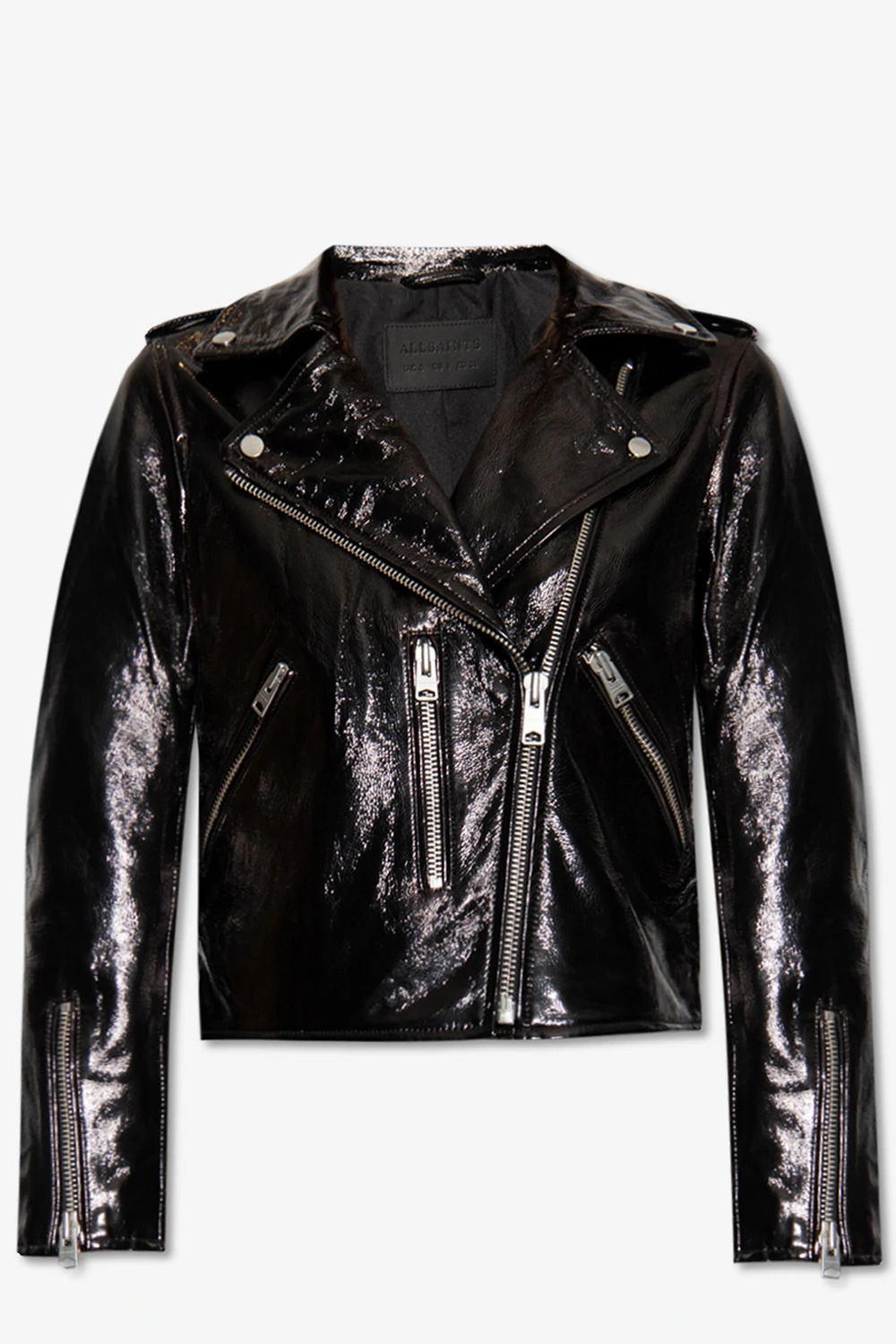 BLACK ‘Fern’ leather biker jacket