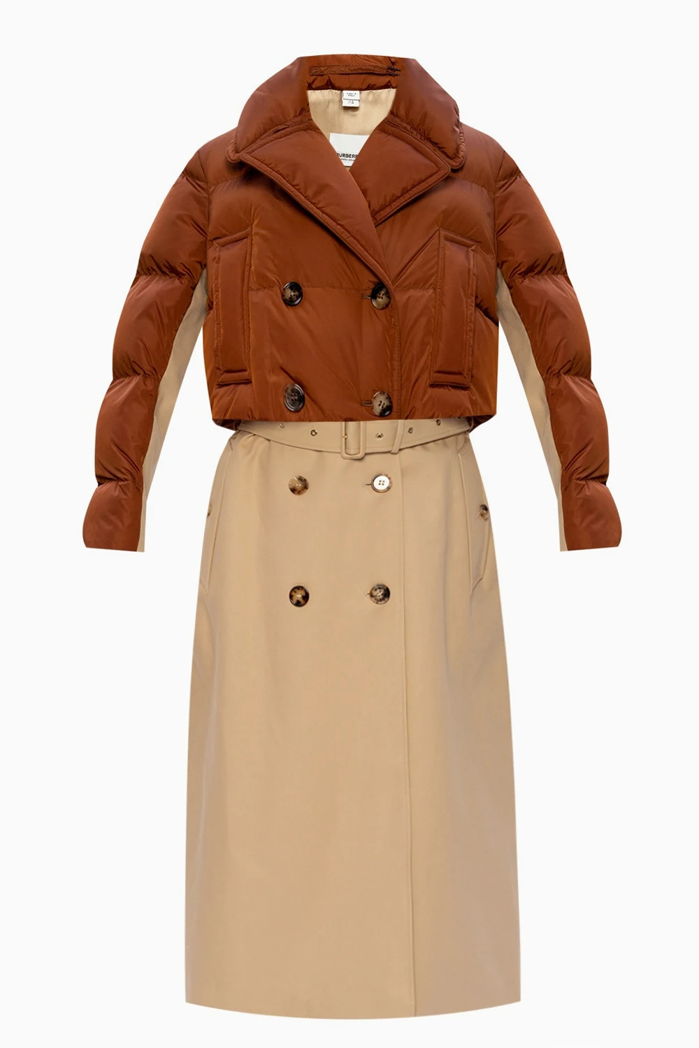 BROWN Double-breasted trench coat