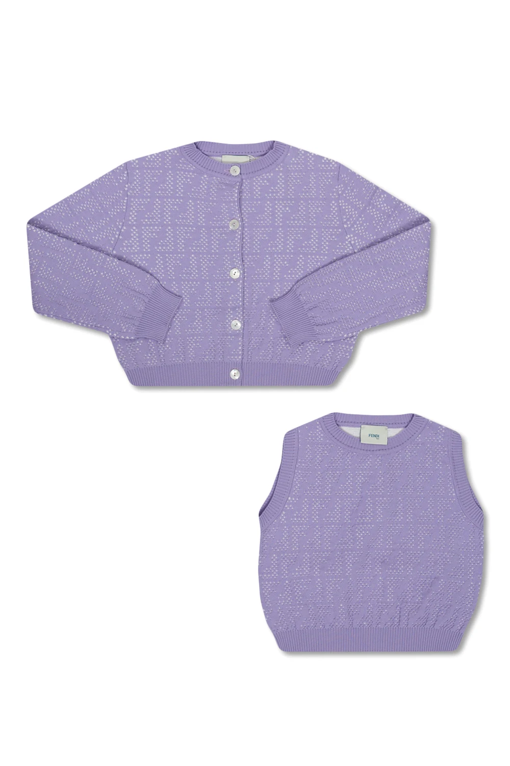 PURPLE Vest & cardigan set