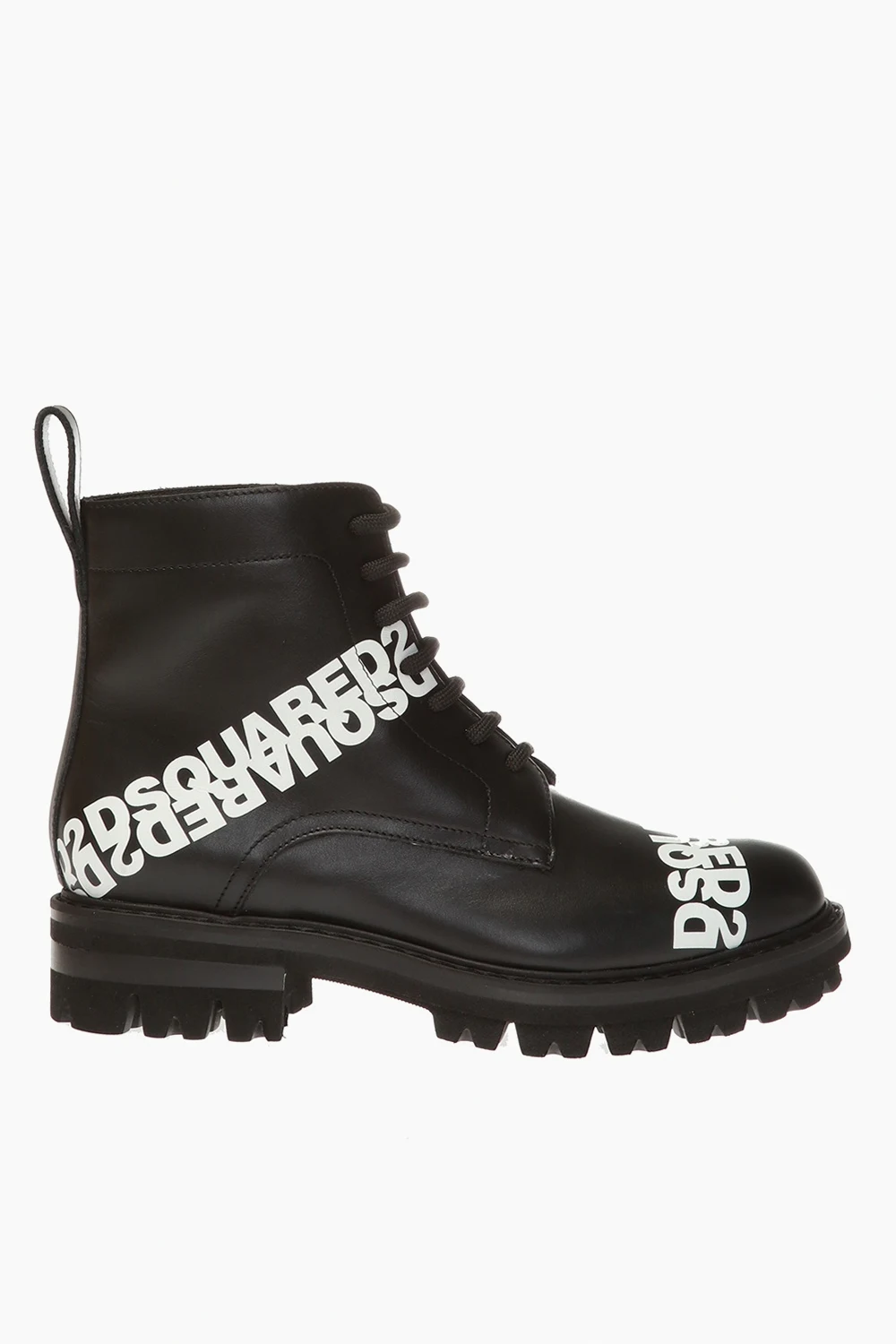 Leather ankle boots with logo