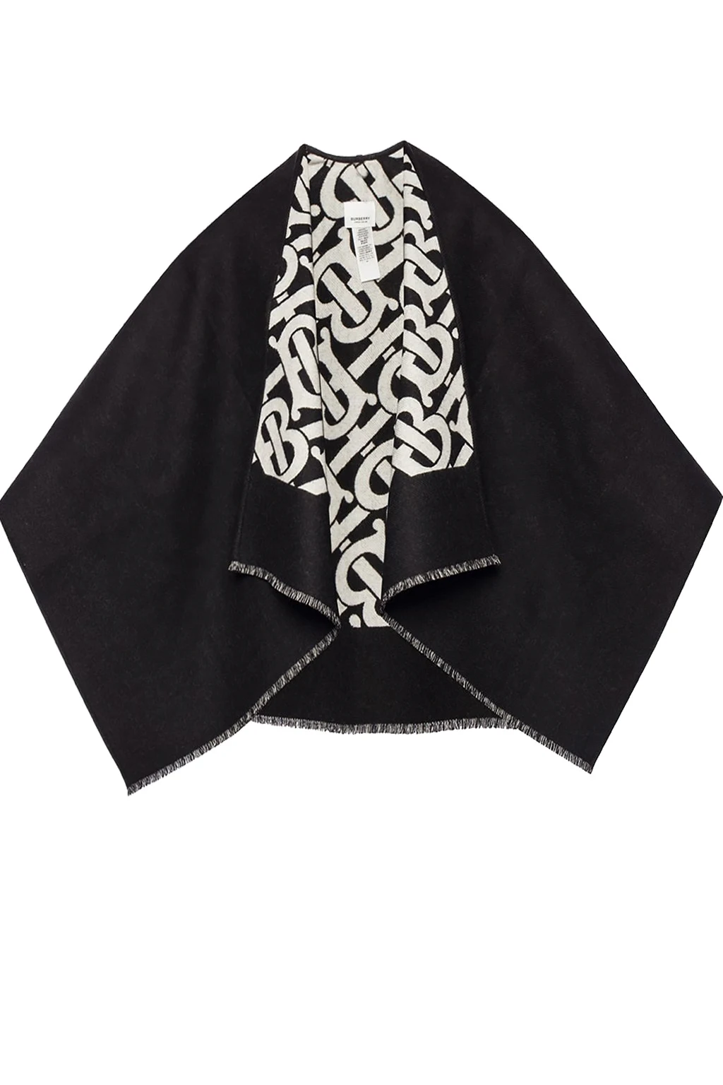 BLACK Fringed poncho