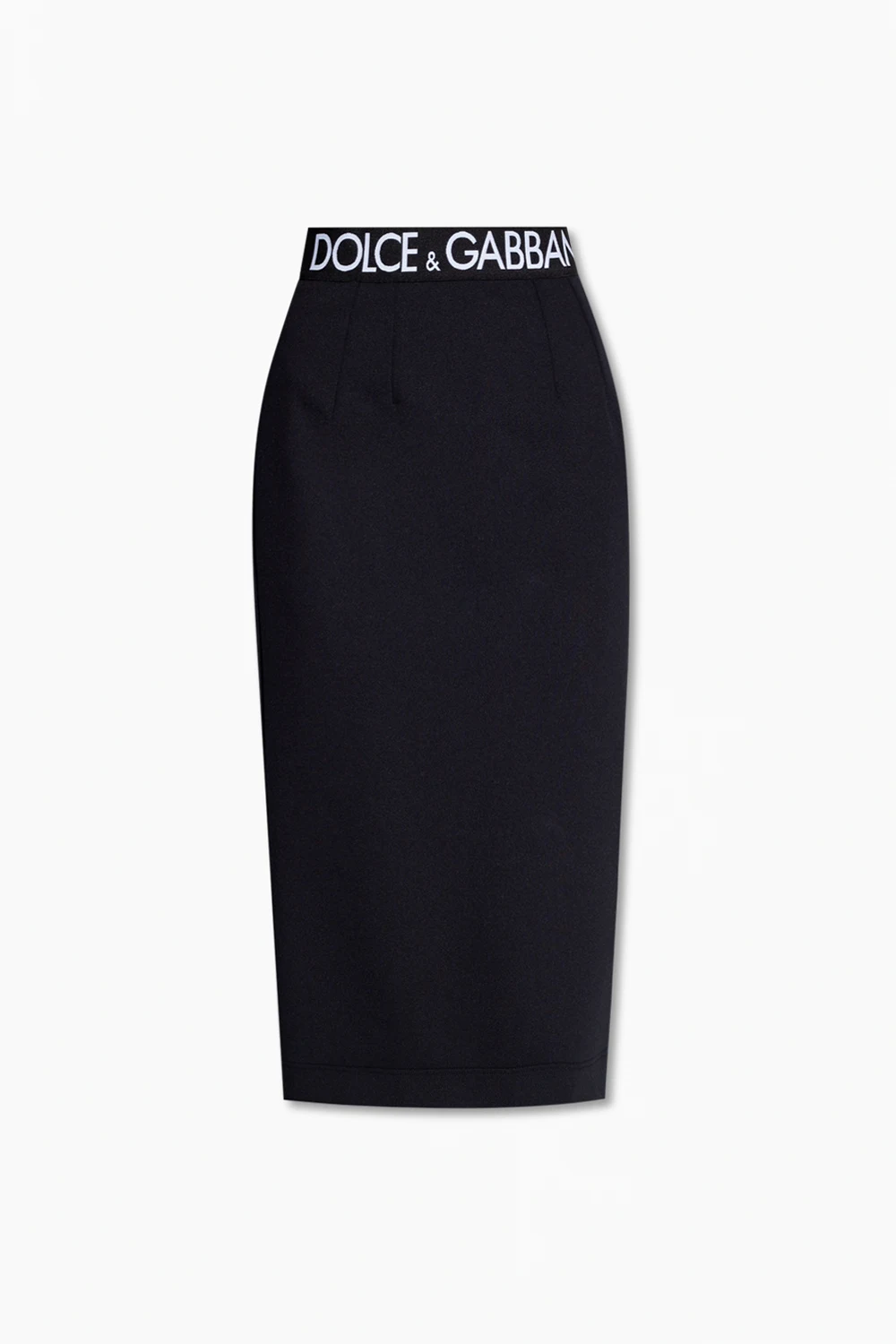 BLACK Pencil skirt with logo