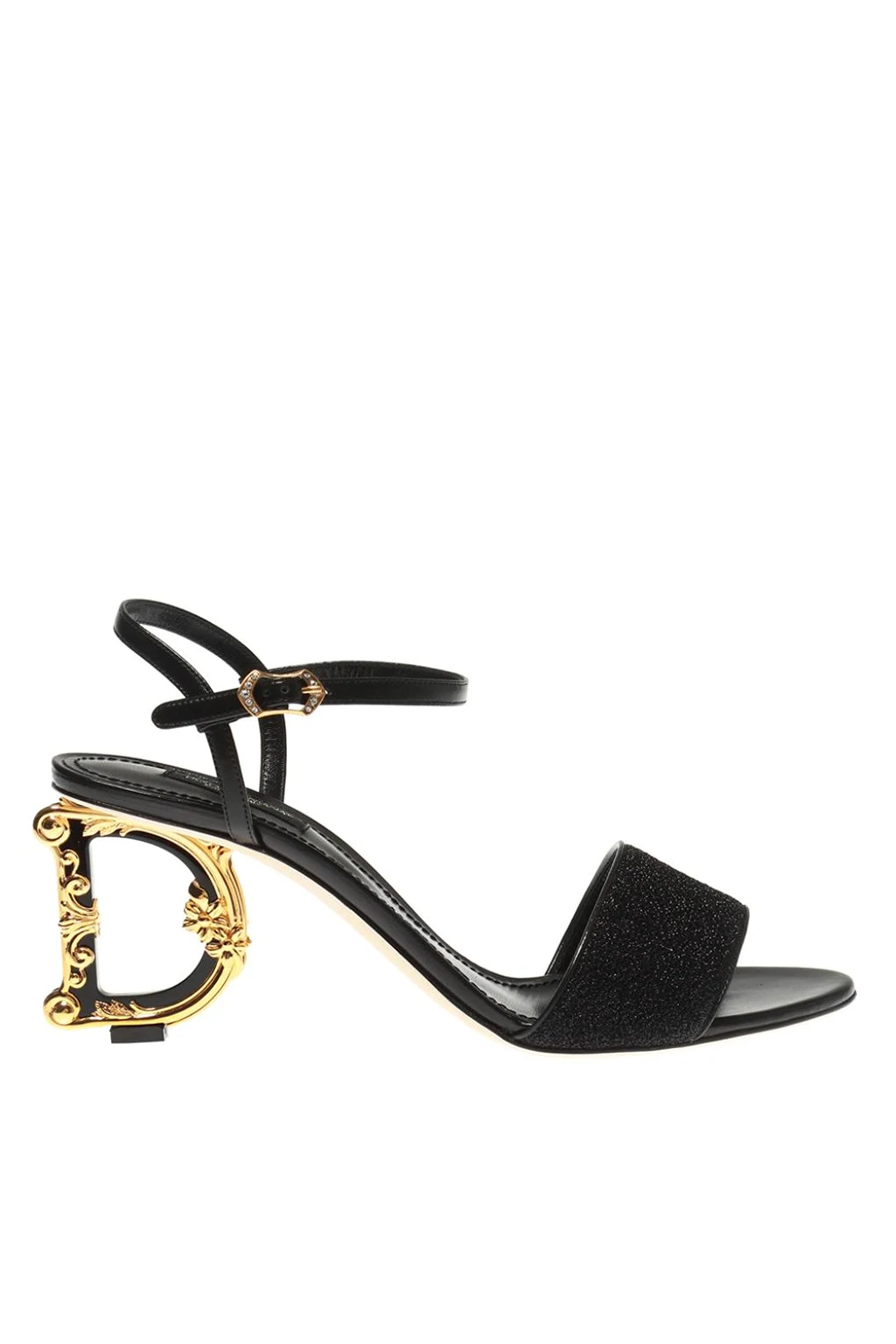 BLACK Decorative heel sandals
