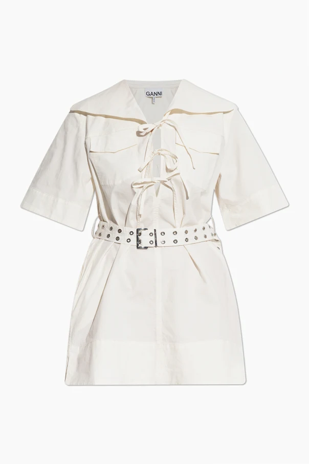 CREME Kleid mit Gürtel
