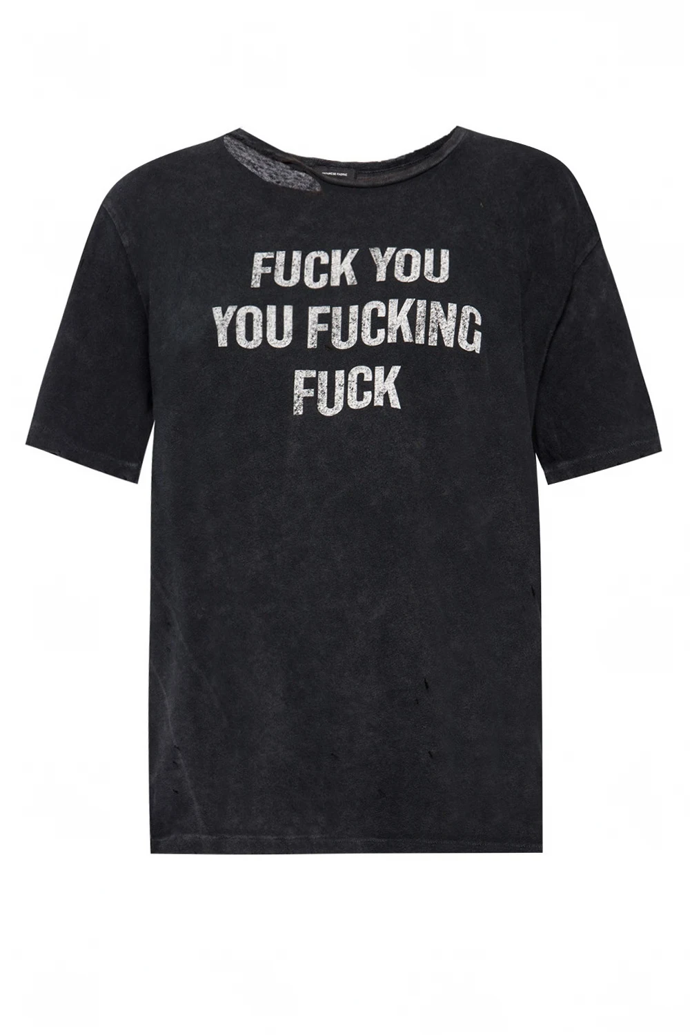 T-shirt with worn effect