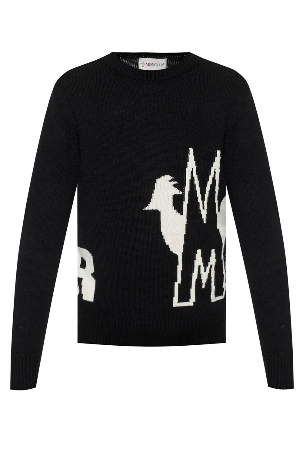 BLACK Logo-embroidered sweater