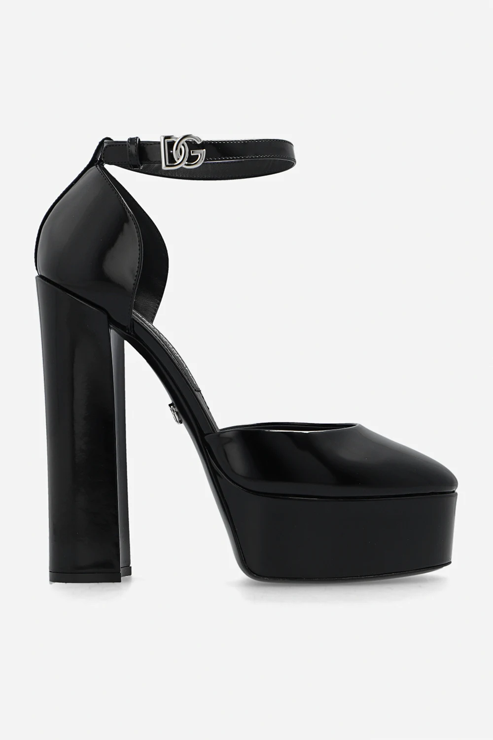 BLACK Platform shoes in patent leather