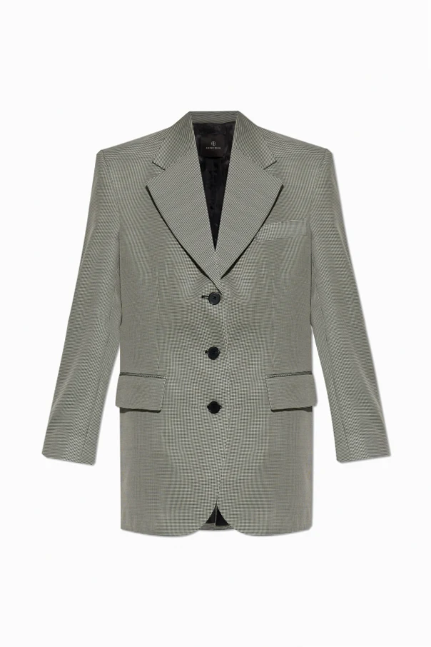 GRAU Blazer mit Hahnentrittmuster