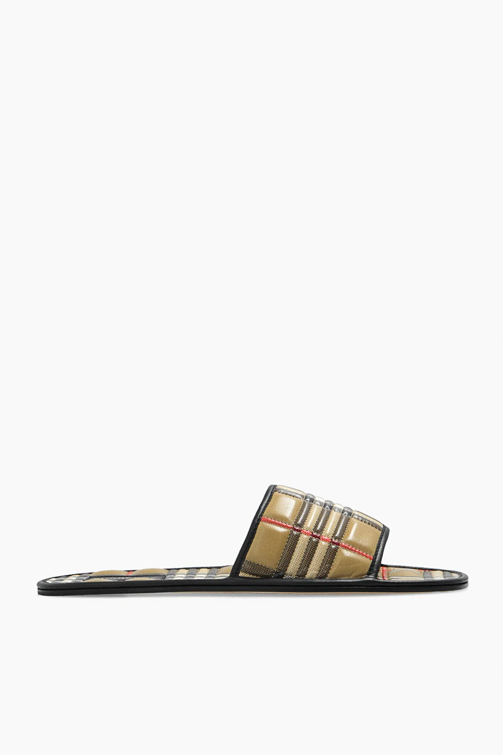beige Leather slides