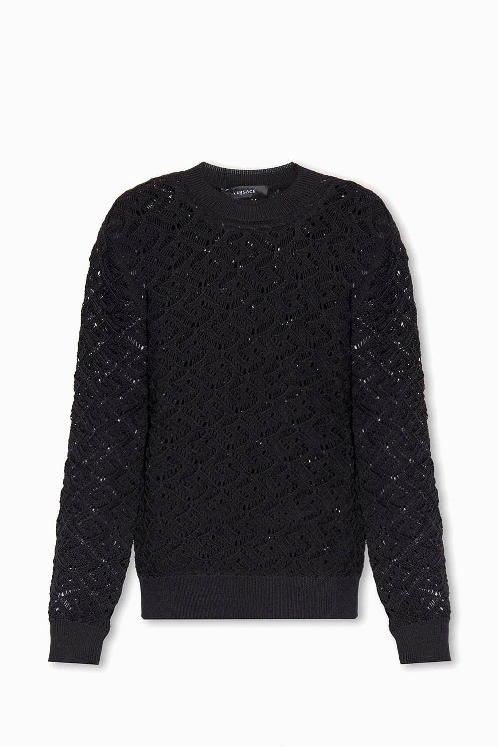 BLACK Lace-knit sweater